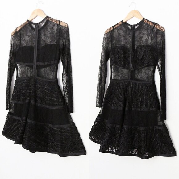 NEW Alexis Adal Dress S Black Sheer Lace Dark Romantic Whimsigoth Fairy $715 - Picture 4 of 16